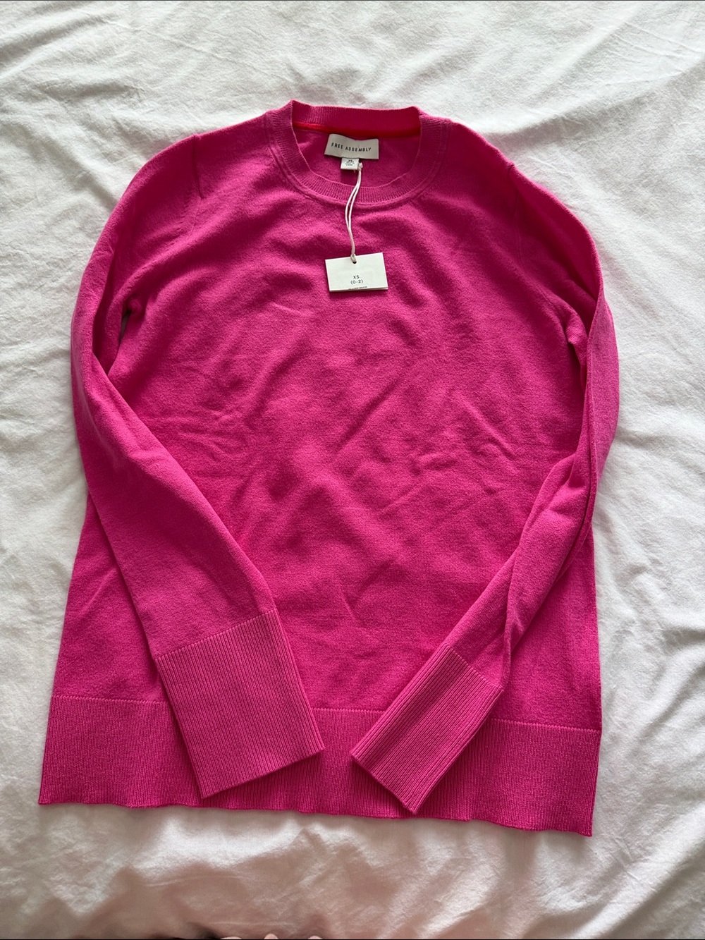 Free Assembly Bright Pink Crewneck Sweater